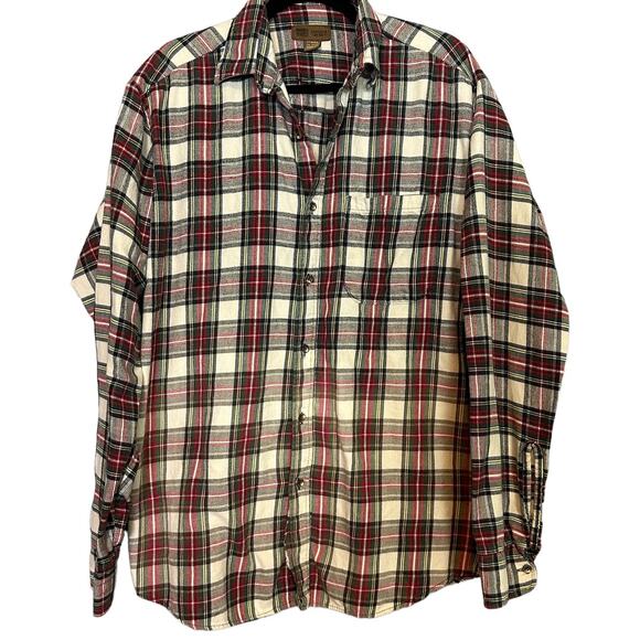 Fishing n Beer Plaid Flannel Shirt LARGE Oversize Upcycle Unique Funny Gift - Picture 3 of 5